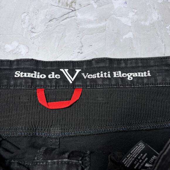 Studio de Vestiti Eleganti Moto Jeans SIZE 38 x 32 Black Denim RUNS SMALL - Picture 7 of 15